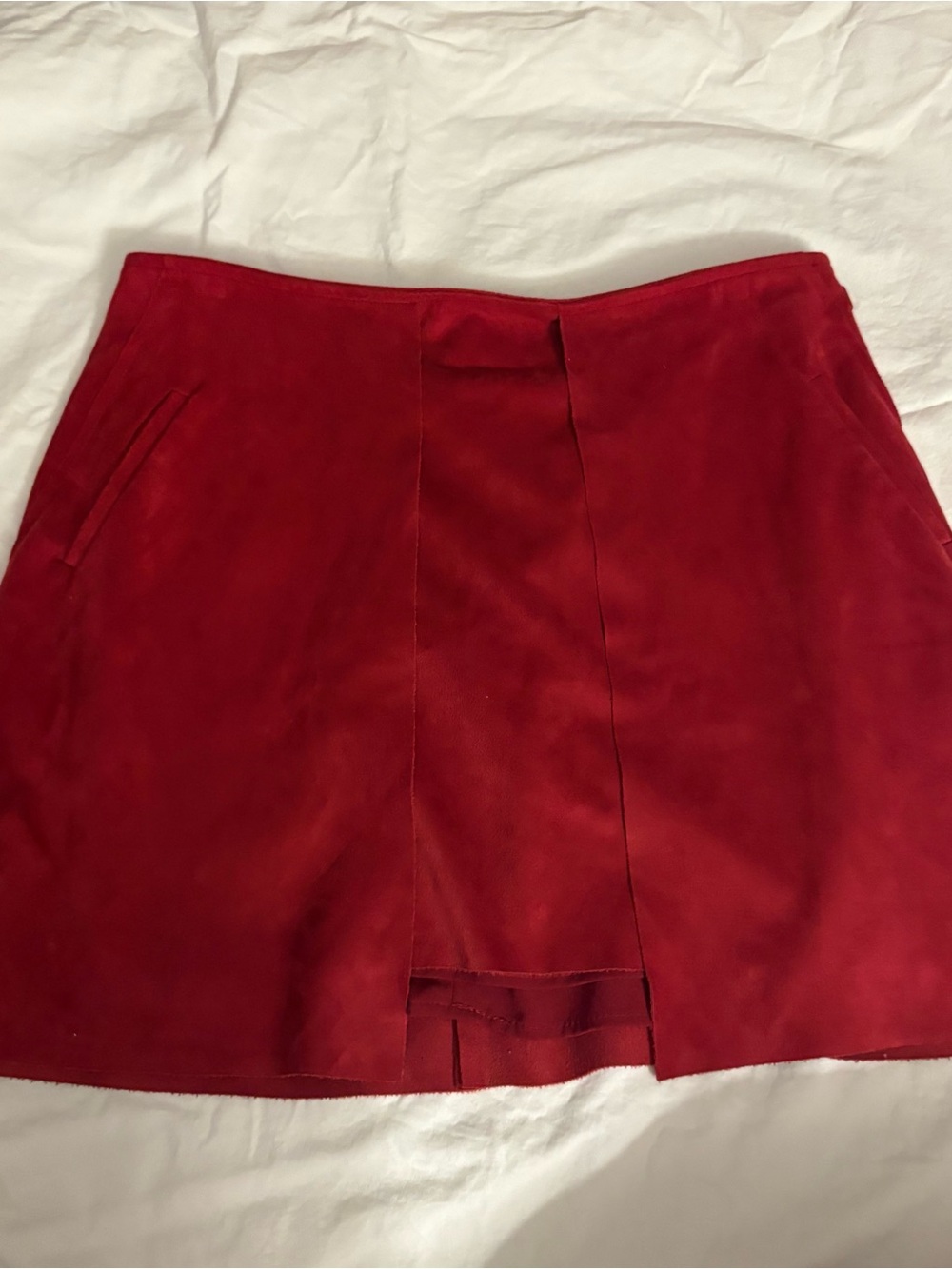 Adolfo Dominguez Red Suede Mini Skirt US 4